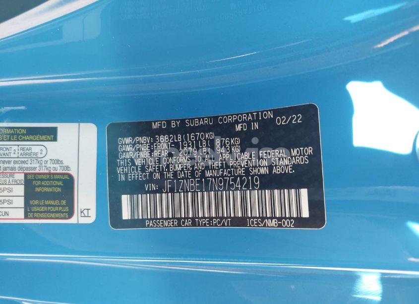 Photo 9 of 2022 Toyota Gr86 PREMIUM (VIN JF1ZNBE17N9754219)