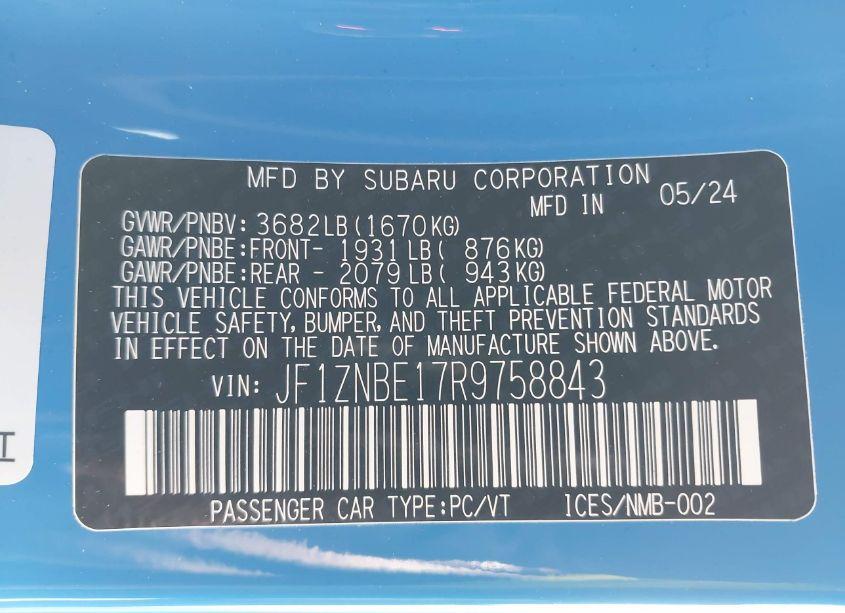 Photo 9 of 2024 Toyota Gr86 PREMIUM (VIN JF1ZNBE17R9758843)