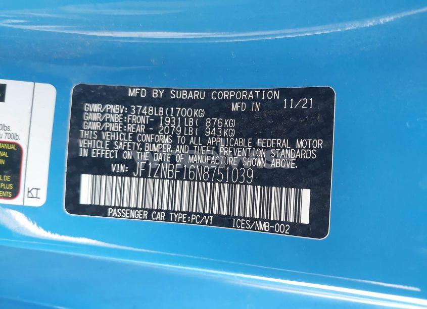 Photo 9 of 2022 Toyota Gr86 PREMIUM (VIN JF1ZNBF16N8751039)