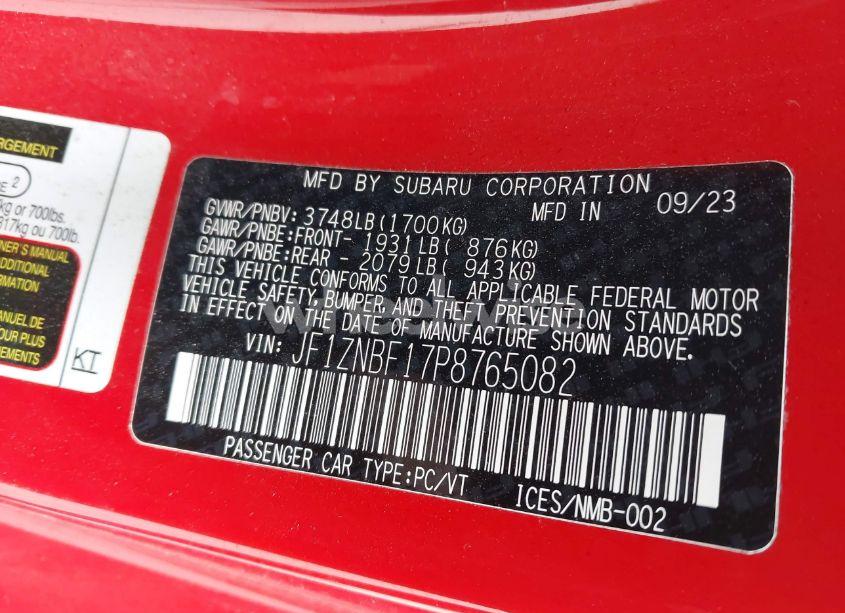 Photo 9 of 2023 Toyota Gr86 PREMIUM (VIN JF1ZNBF17P8765082)