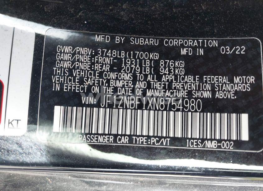 Photo 9 of 2022 Toyota Gr86 PREMIUM (VIN JF1ZNBF1XN8754980)