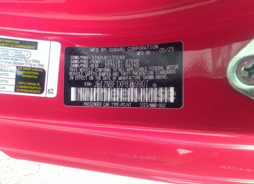 Photo 9 of 2023 Toyota Gr86 PREMIUM (VIN JF1ZNBF1XP8759907)