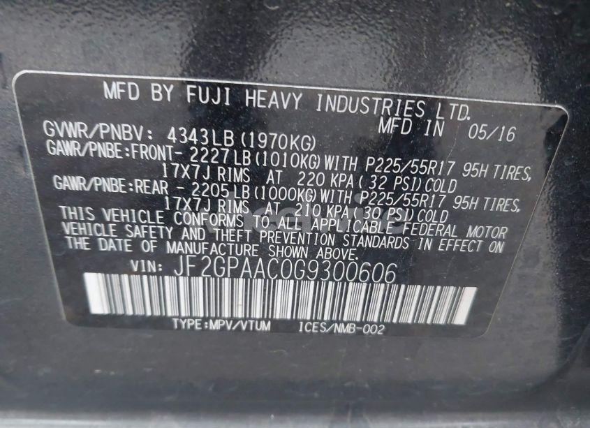 Photo 9 of 2016 Subaru Crosstrek 2.0I (VIN JF2GPAAC0G9300606)