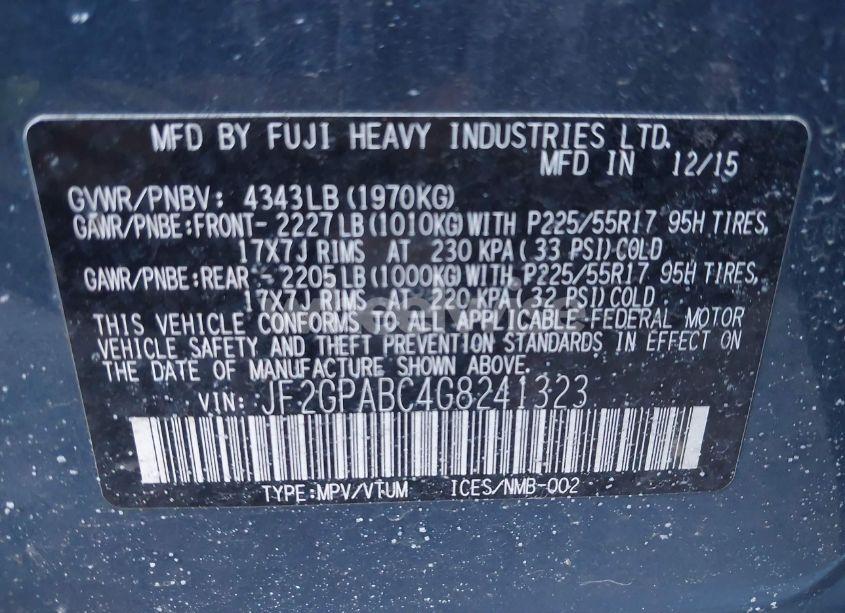 Photo 9 of 2016 Subaru Crosstrek 2.0I PREMIUM (VIN JF2GPABC4G8241323)