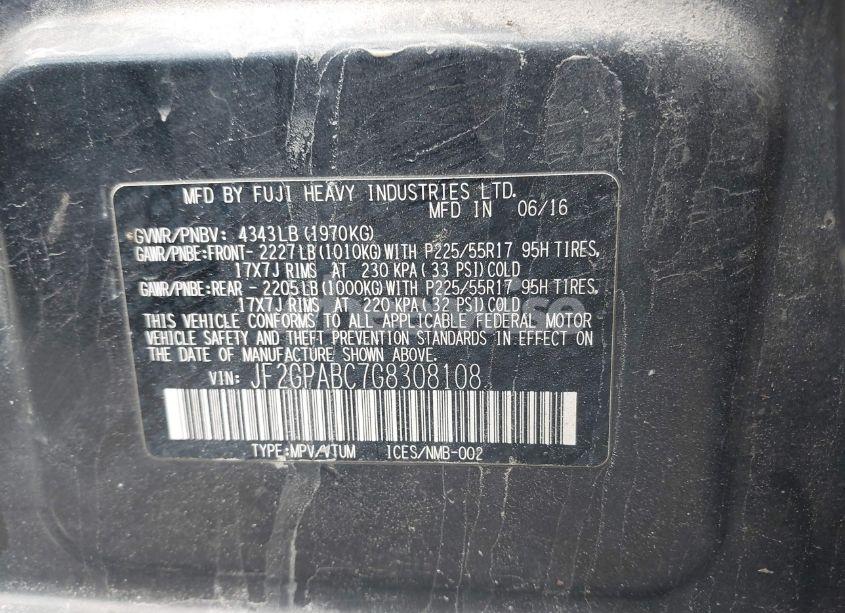 Photo 9 of 2016 Subaru Crosstrek 2.0I PREMIUM (VIN JF2GPABC7G8308108)