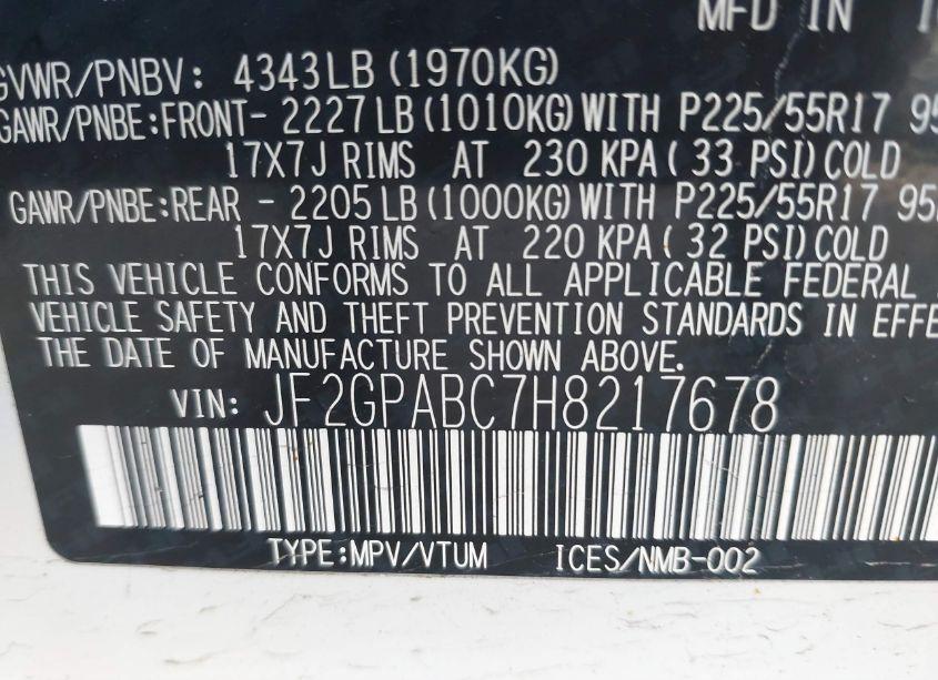 Photo 9 of 2017 Subaru Crosstrek 2.0I PREMIUM (VIN JF2GPABC7H8217678)