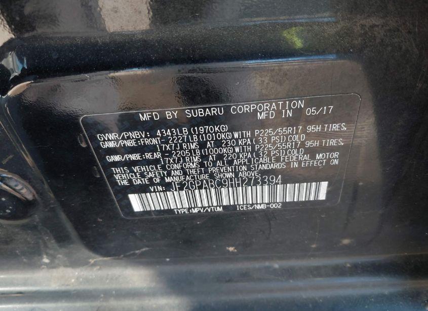 Photo 9 of 2017 Subaru Crosstrek 2.0I PREMIUM (VIN JF2GPABC9HH273394)