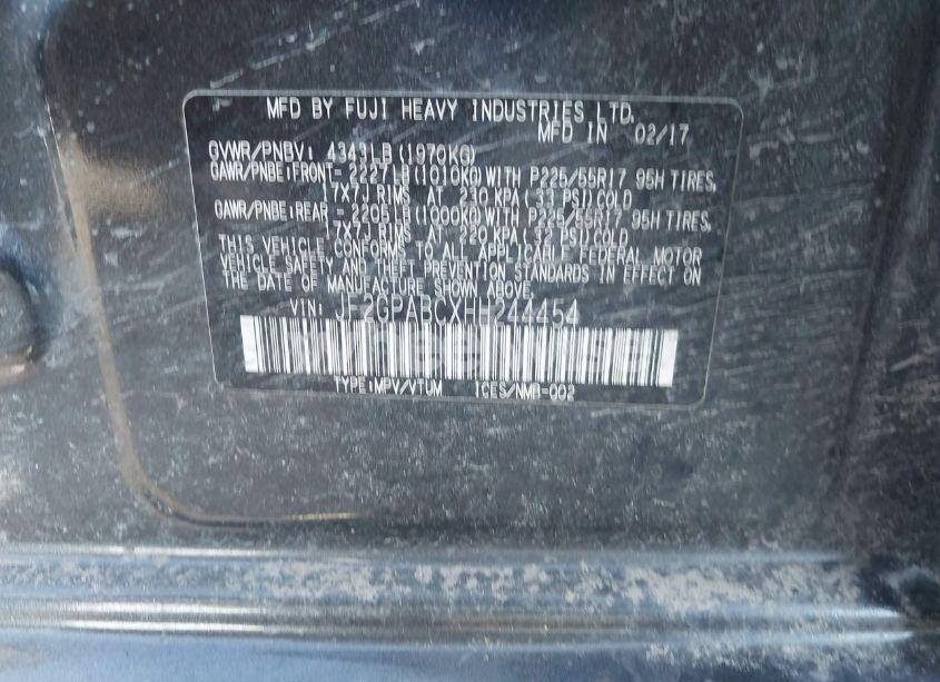 Photo 9 of 2017 Subaru Crosstrek 2.0I PREMIUM (VIN JF2GPABCXHH244454)