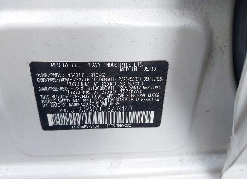 Photo 9 of 2014 Subaru Xv CROSSTREK 2.0I PREMIUM (VIN JF2GPACC0E8203440)