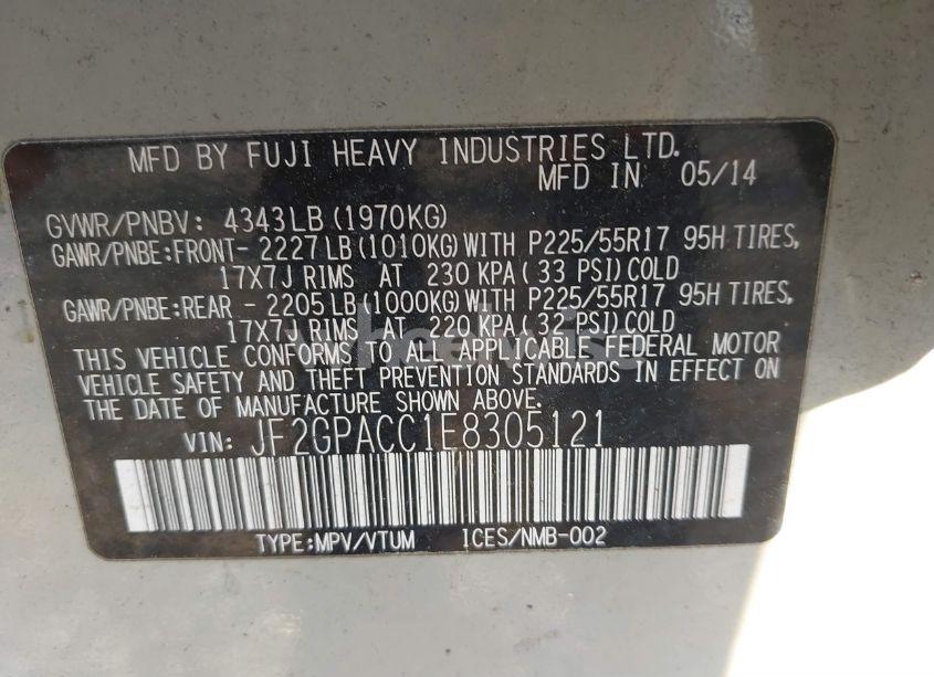 Photo 9 of 2014 Subaru Xv CROSSTREK 2.0I PREMIUM (VIN JF2GPACC1E8305121)