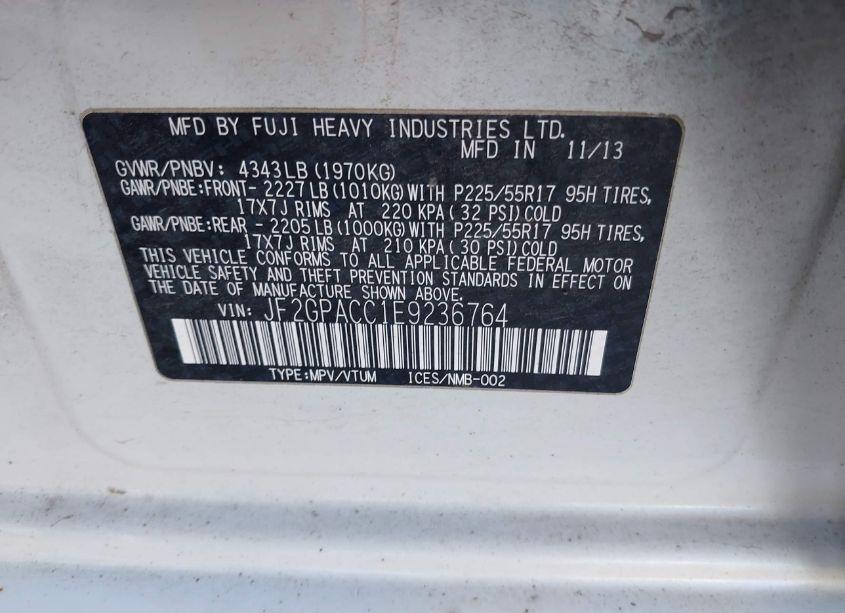 Photo 9 of 2014 Subaru Xv CROSSTREK 2.0I PREMIUM (VIN JF2GPACC1E9236764)