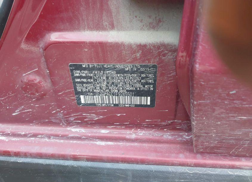 Photo 9 of 2015 Subaru Xv CROSSTREK 2.0I PREMIUM (VIN JF2GPACC1F9245501)