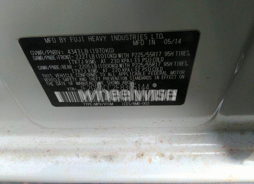 Photo 9 of 2014 Subaru Xv CROSSTREK 2.0I PREMIUM (VIN JF2GPACC2E8305144)