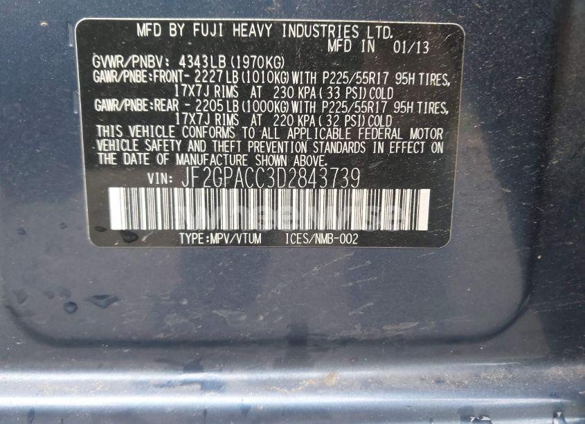 Photo 9 of 2013 Subaru Xv CROSSTREK 2.0I PREMIUM (VIN JF2GPACC3D2843739)