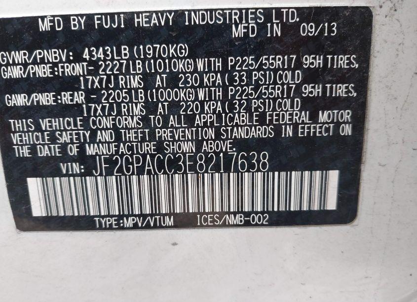 Photo 9 of 2014 Subaru Xv CROSSTREK 2.0 PREMIUM (VIN JF2GPACC3E8217638)