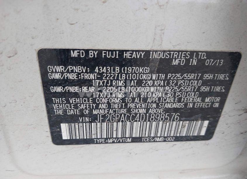 Photo 9 of 2013 Subaru Xv CROSSTREK 2.0I PREMIUM (VIN JF2GPACC4D1898576)