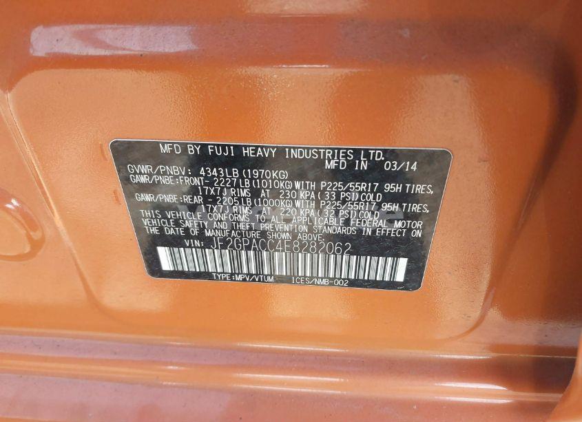 Photo 9 of 2014 Subaru Xv CROSSTREK 2.0I PREMIUM (VIN JF2GPACC4E8282062)