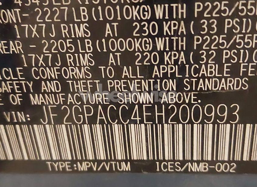 Photo 9 of 2014 Subaru Xv CROSSTREK 2.0I PREMIUM (VIN JF2GPACC4EH200993)