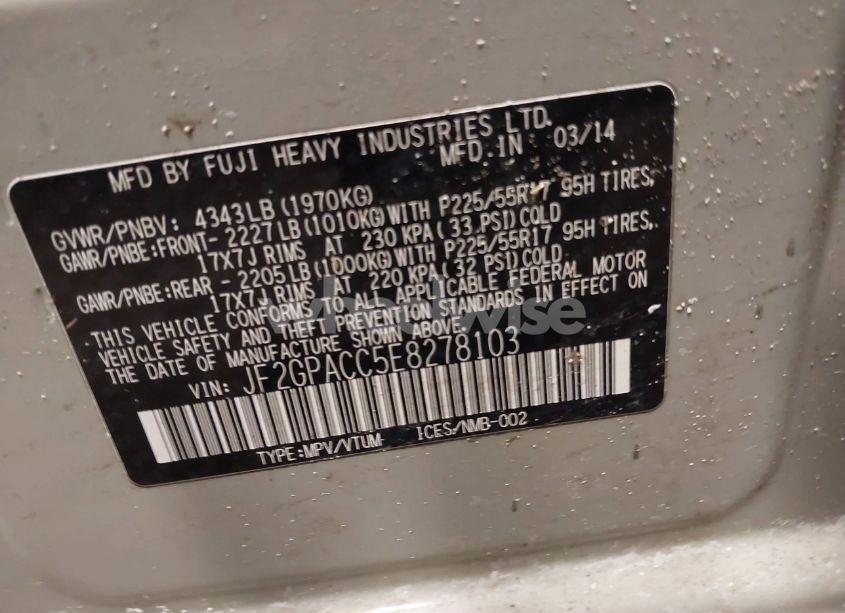 Photo 9 of 2014 Subaru Xv CROSSTREK 2.0I PREMIUM (VIN JF2GPACC5E8278103)