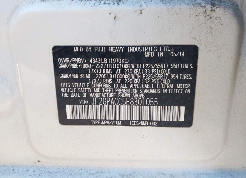 Photo 9 of 2014 Subaru Xv CROSSTREK 2.0I PREMIUM (VIN JF2GPACC5E8301055)