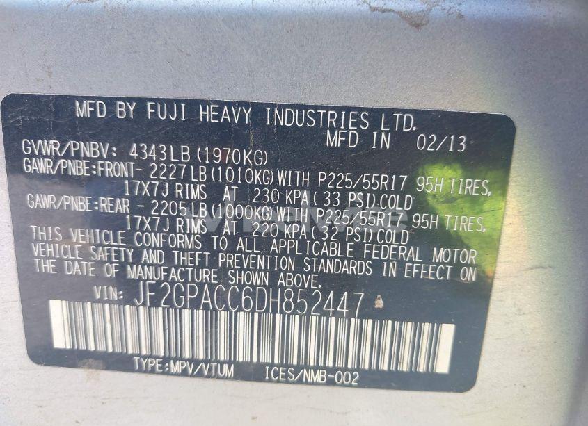 Photo 9 of 2013 Subaru Xv CROSSTREK 2.0I PREMIUM (VIN JF2GPACC6DH852447)