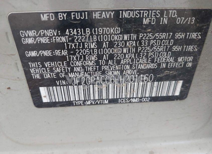 Photo 9 of 2014 Subaru Xv CROSSTREK 2.0I PREMIUM (VIN JF2GPACC6EH201160)