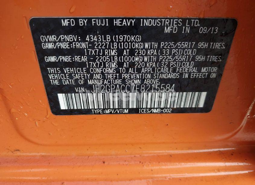 Photo 9 of 2014 Subaru Xv CROSSTREK 2.0I PREMIUM (VIN JF2GPACC7E8215584)