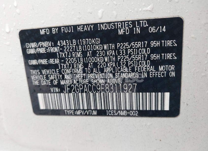 Photo 9 of 2014 Subaru Xv CROSSTREK 2.0I PREMIUM (VIN JF2GPACC9E8311927)