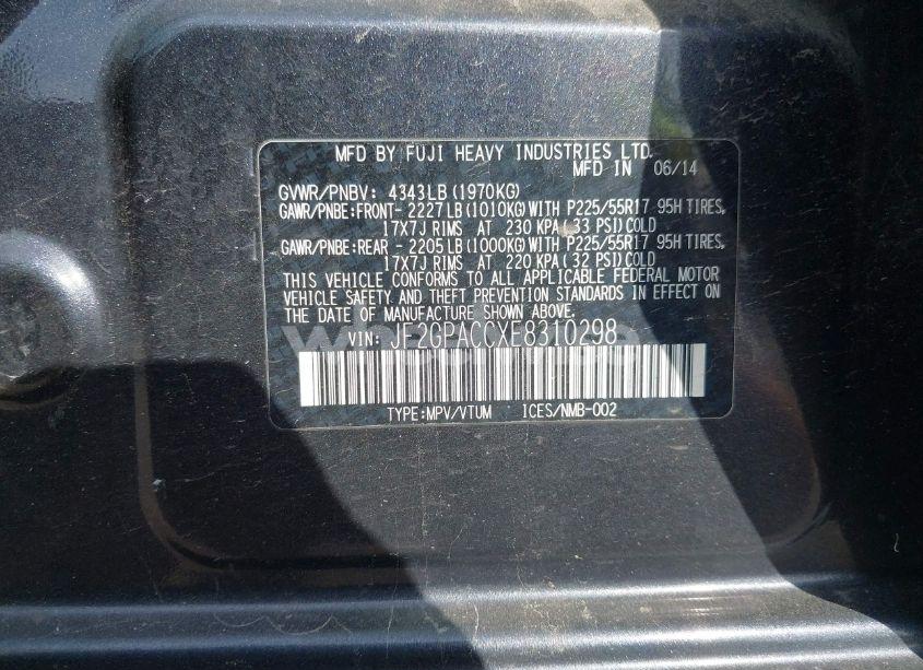 Photo 9 of 2014 Subaru Xv CROSSTREK 2.0I PREMIUM (VIN JF2GPACCXE8310298)