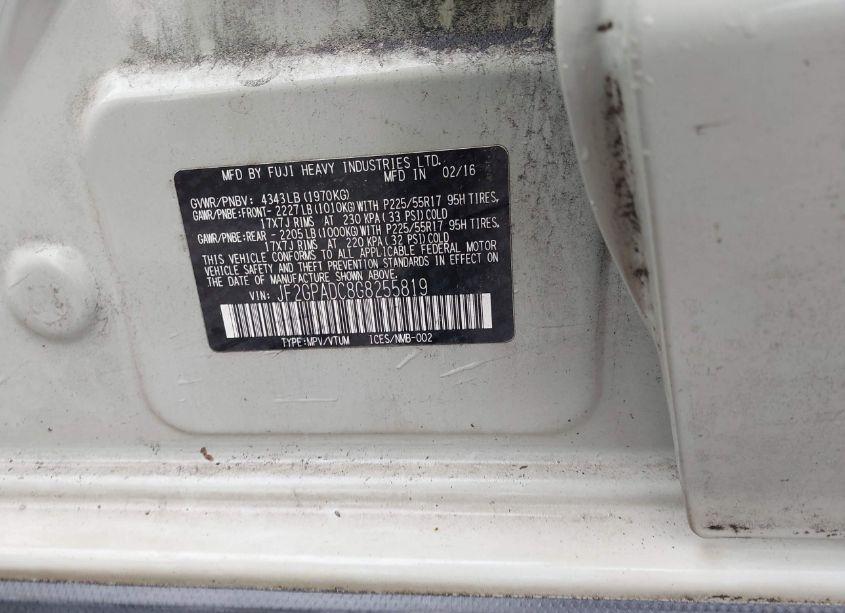 Photo 9 of 2016 Subaru Crosstrek 2.0I PREMIUM (VIN JF2GPADC8G8255819)