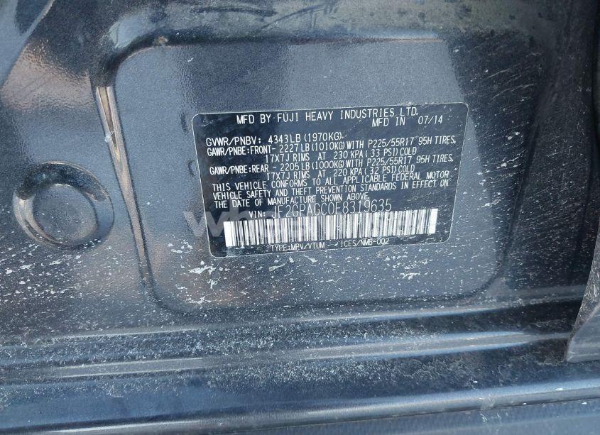 Photo 9 of 2014 Subaru Xv CROSSTREK 2.0I LIMITED (VIN JF2GPAGC0E8319635)