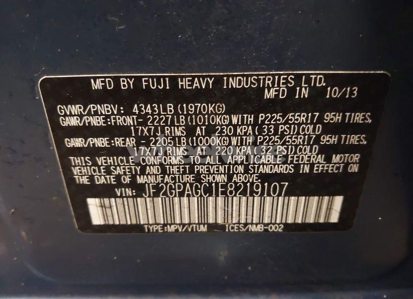 Photo 9 of 2014 Subaru Xv CROSSTREK 2.0I LIMITED (VIN JF2GPAGC1E8219107)