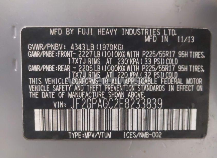 Photo 9 of 2014 Subaru Xv CROSSTREK 2.0I LIMITED (VIN JF2GPAGC2E8233839)