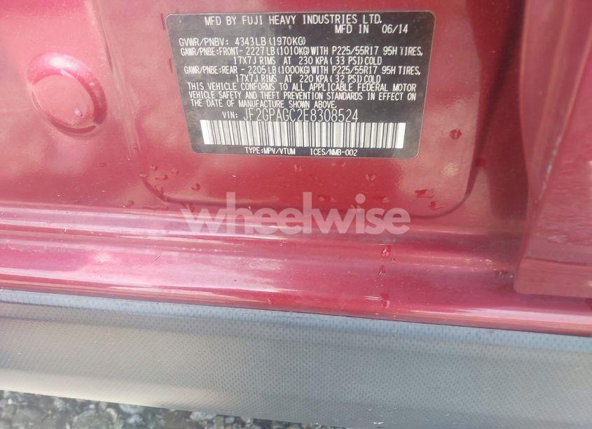 Photo 9 of 2014 Subaru Xv CROSSTREK 2.0I LIMITED (VIN JF2GPAGC2E8308524)