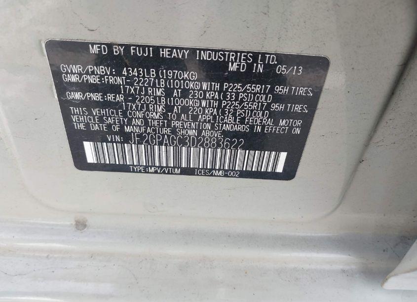 Photo 9 of 2013 Subaru Xv CROSSTREK 2.0I LIMITED (VIN JF2GPAGC3D2883622)