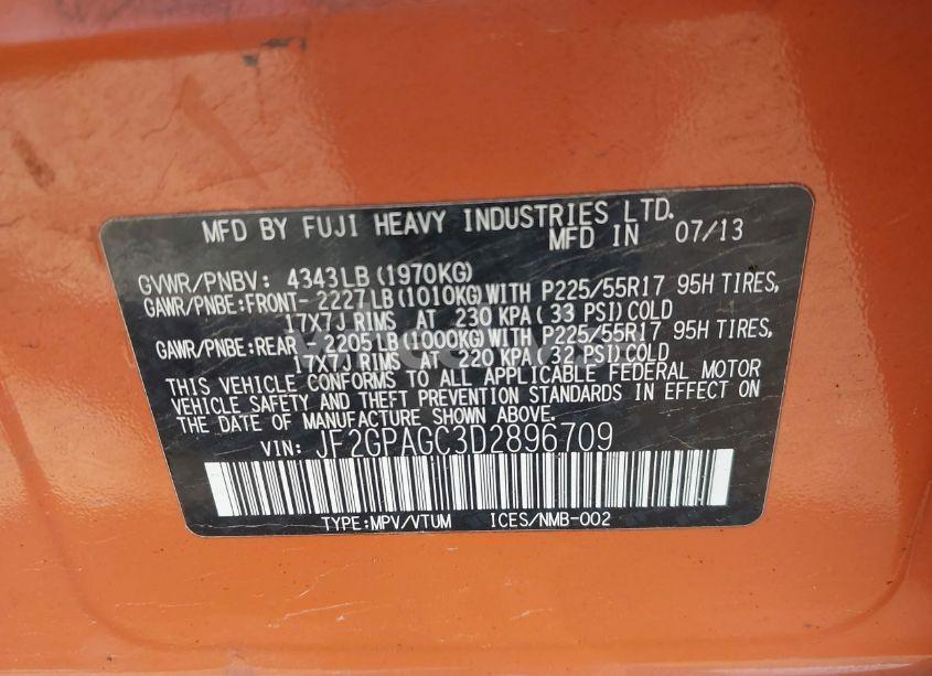 Photo 9 of 2013 Subaru Xv CROSSTREK 2.0I LIMITED (VIN JF2GPAGC3D2896709)