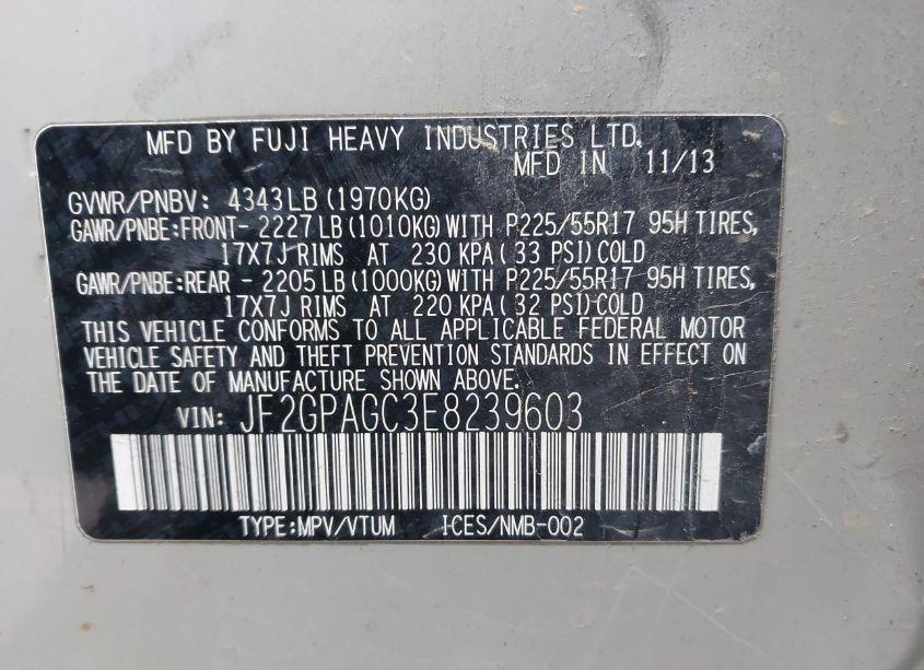 Photo 9 of 2014 Subaru Xv CROSSTREK 2.0I LIMITED (VIN JF2GPAGC3E8239603)