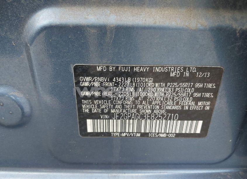 Photo 9 of 2014 Subaru Xv CROSSTREK 2.0I LIMITED (VIN JF2GPAGC3E8252710)