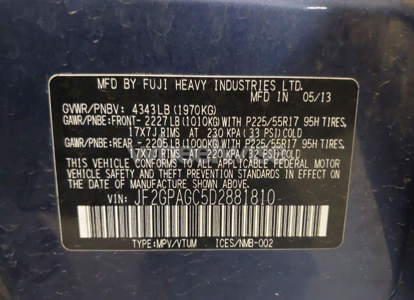 Photo 9 of 2013 Subaru Xv CROSSTREK 2.0I LIMITED (VIN JF2GPAGC5D2881810)