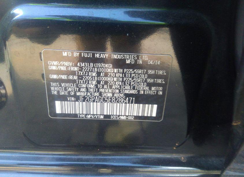 Photo 9 of 2014 Subaru Xv CROSSTREK 2.0I LIMITED (VIN JF2GPAGC5E8286471)