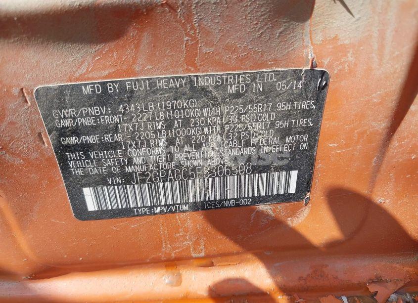 Photo 9 of 2014 Subaru Xv CROSSTREK 2.0I LIMITED (VIN JF2GPAGC5E8306508)