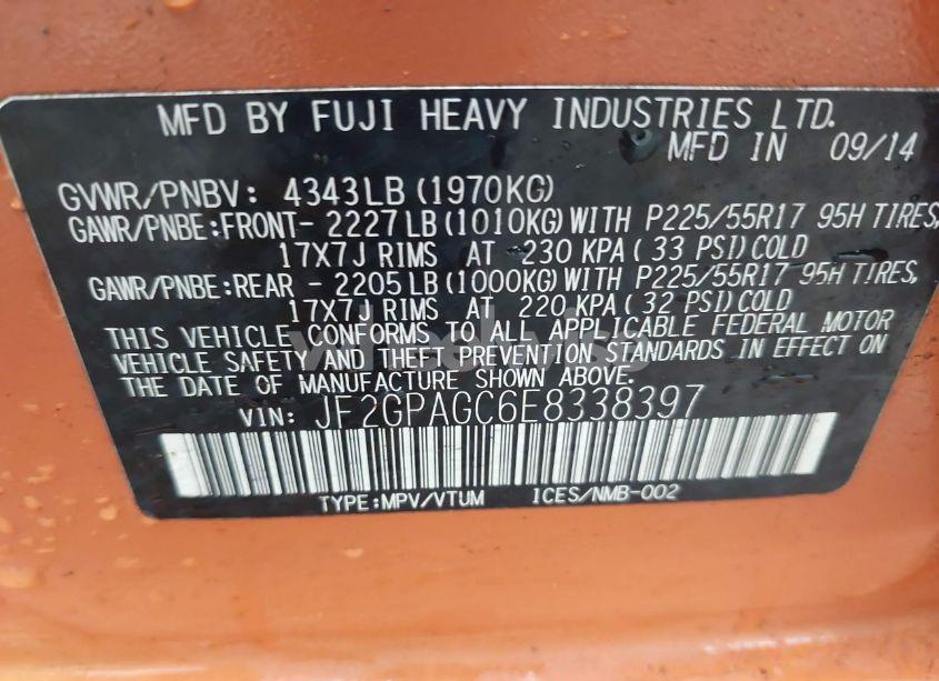 Photo 9 of 2014 Subaru Xv CROSSTREK 2.0I LIMITED (VIN JF2GPAGC6E8338397)