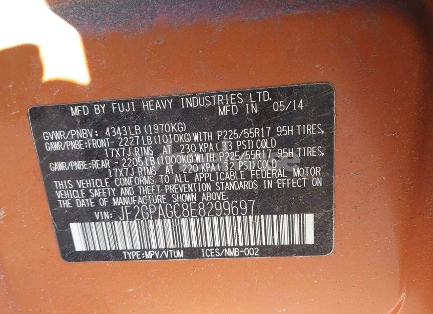 Photo 9 of 2014 Subaru Xv CROSSTREK 2.0I LIMITED (VIN JF2GPAGC8E8299697)