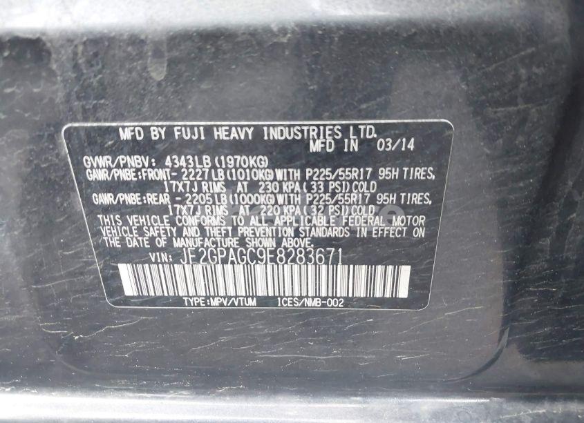 Photo 9 of 2014 Subaru Xv CROSSTREK 2.0I LIMITED (VIN JF2GPAGC9E8283671)