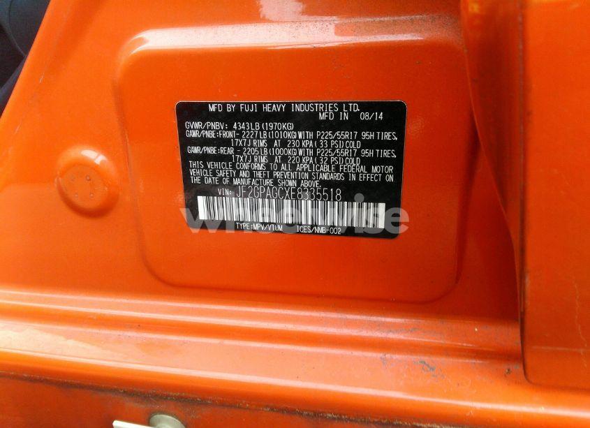 Photo 9 of 2014 Subaru Xv CROSSTREK 2.0I LIMITED (VIN JF2GPAGCXE8335518)