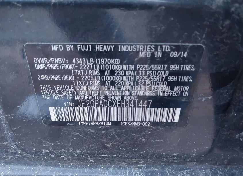 Photo 9 of 2014 Subaru Xv CROSSTREK 2.0I LIMITED (VIN JF2GPAGCXEH341447)