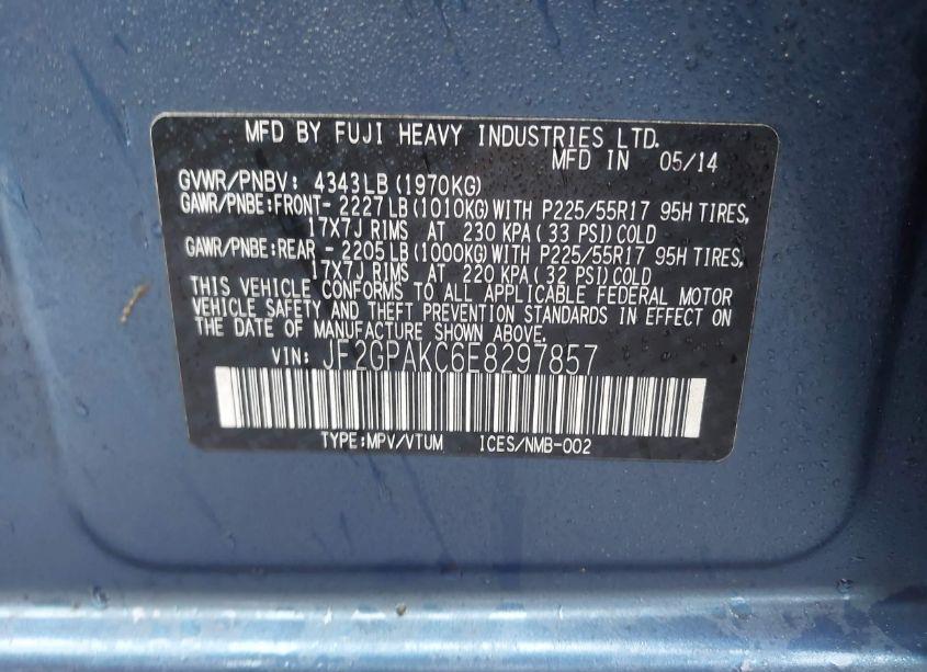 Photo 9 of 2014 Subaru Xv CROSSTREK 2.0I LIMITED (VIN JF2GPAKC6E8297857)