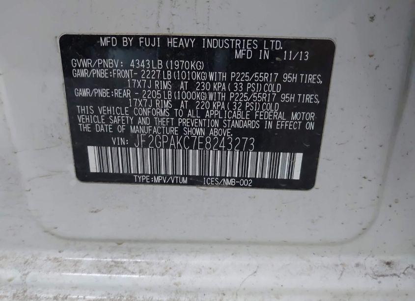 Photo 9 of 2014 Subaru Xv CROSSTREK 2.0I LIMITED (VIN JF2GPAKC7E8243273)