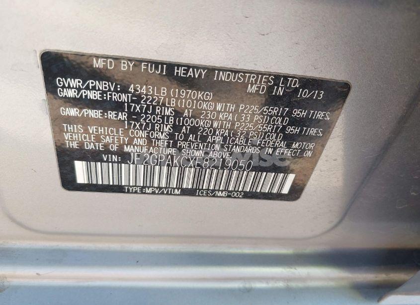 Photo 9 of 2014 Subaru Xv CROSSTREK 2.0 LIMITED (VIN JF2GPAKCXE8219050)