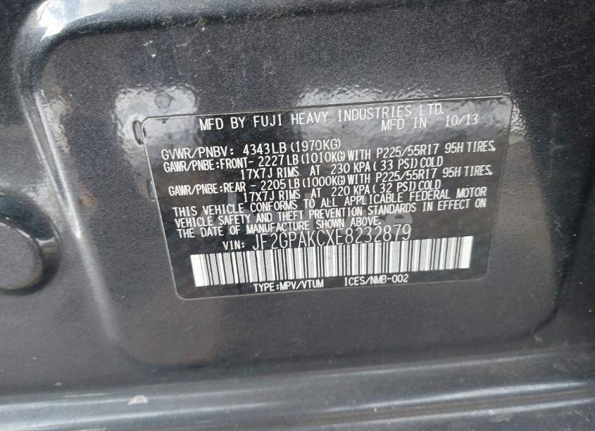 Photo 9 of 2014 Subaru Xv CROSSTREK 2.0I LIMITED (VIN JF2GPAKCXE8232879)